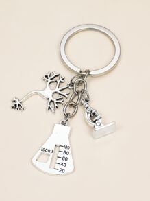 Móc khóa charm kính hiển vi - Bạc - Xem 3