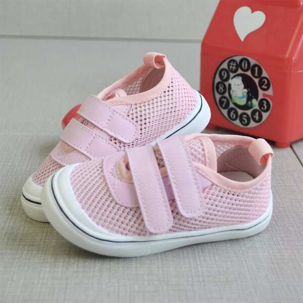 

Toddler Girls Double Velcro Strap Sneakers, Baby pink