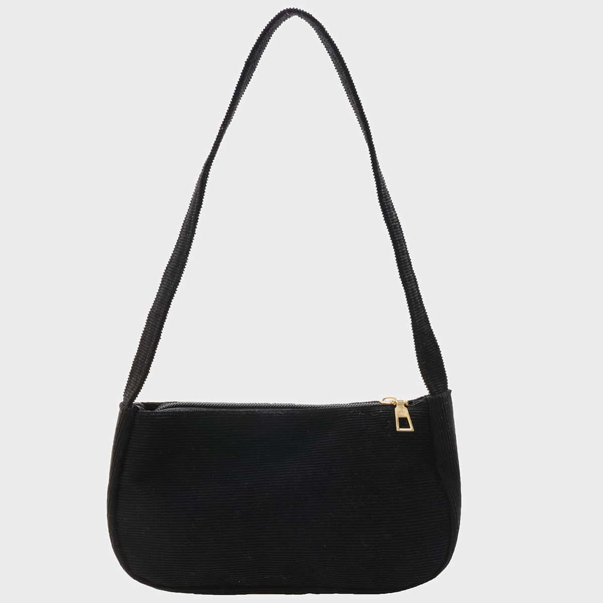 

Solid Baguette Bag, Black