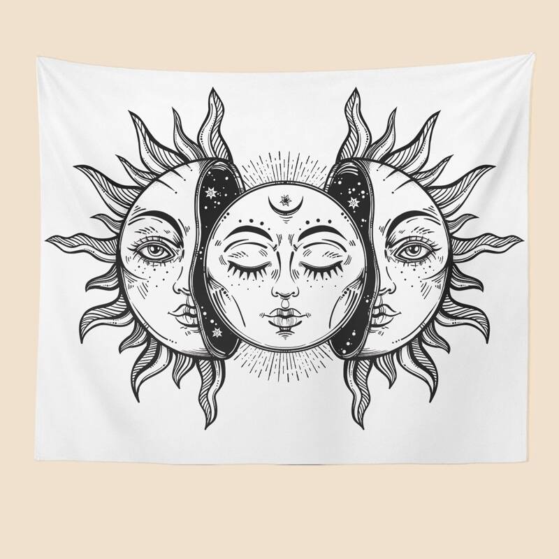 

Sun Print Tapestry, Black and white