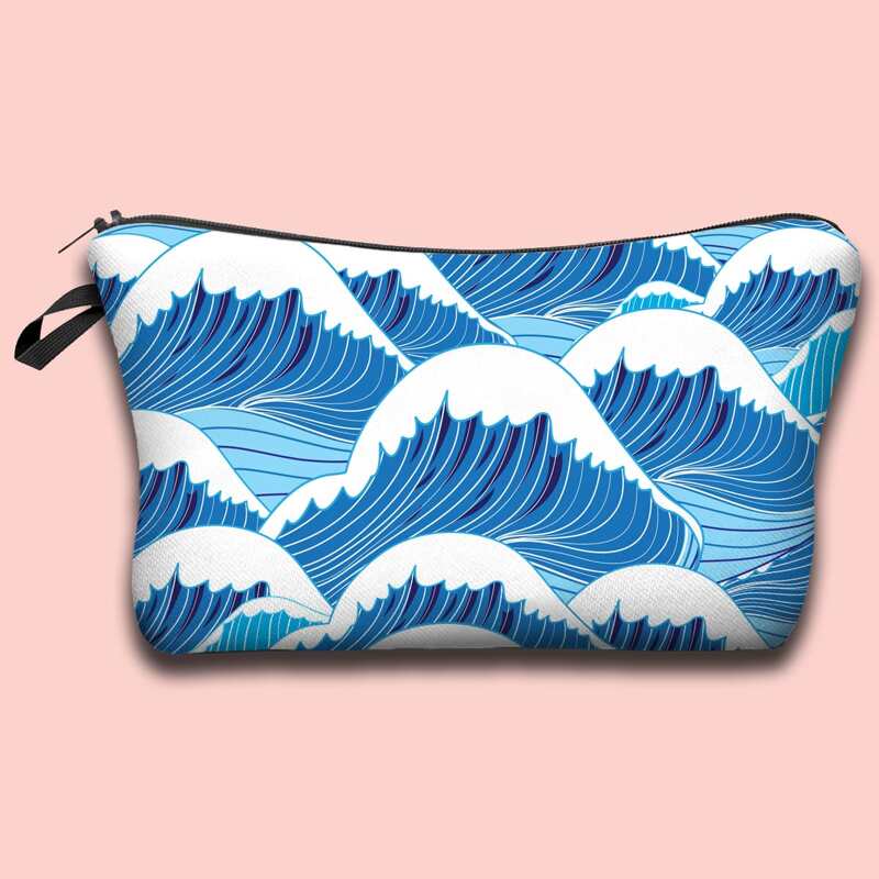

Sea Waves Makeup Bag, Blue