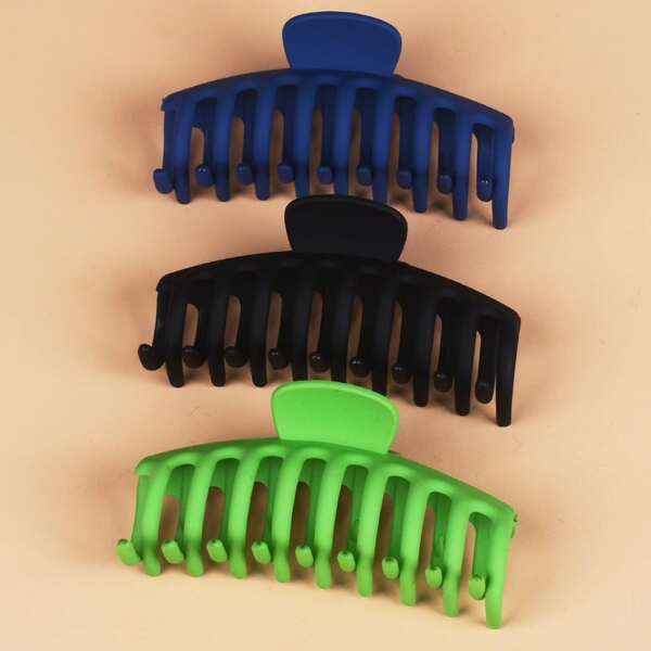 

3pcs Girls Hair Claw, Multicolor