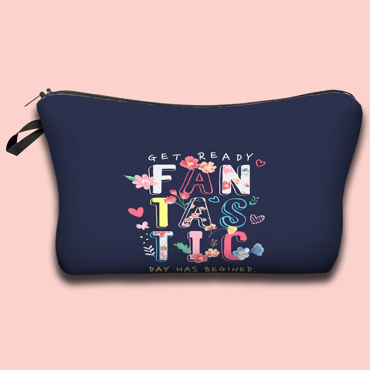 

Letter Graphic Makeup Bag, Navy blue