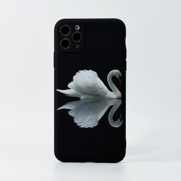 

Swan Print iPhone Case, Black and white