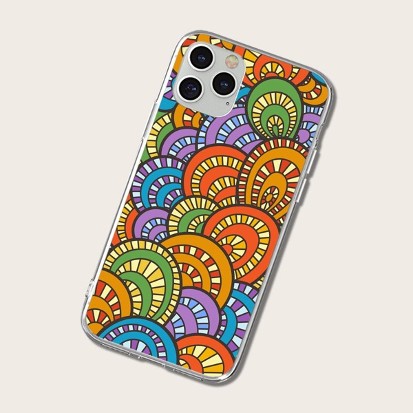 

Geo Print Colorblock iPhone Case, Multicolor