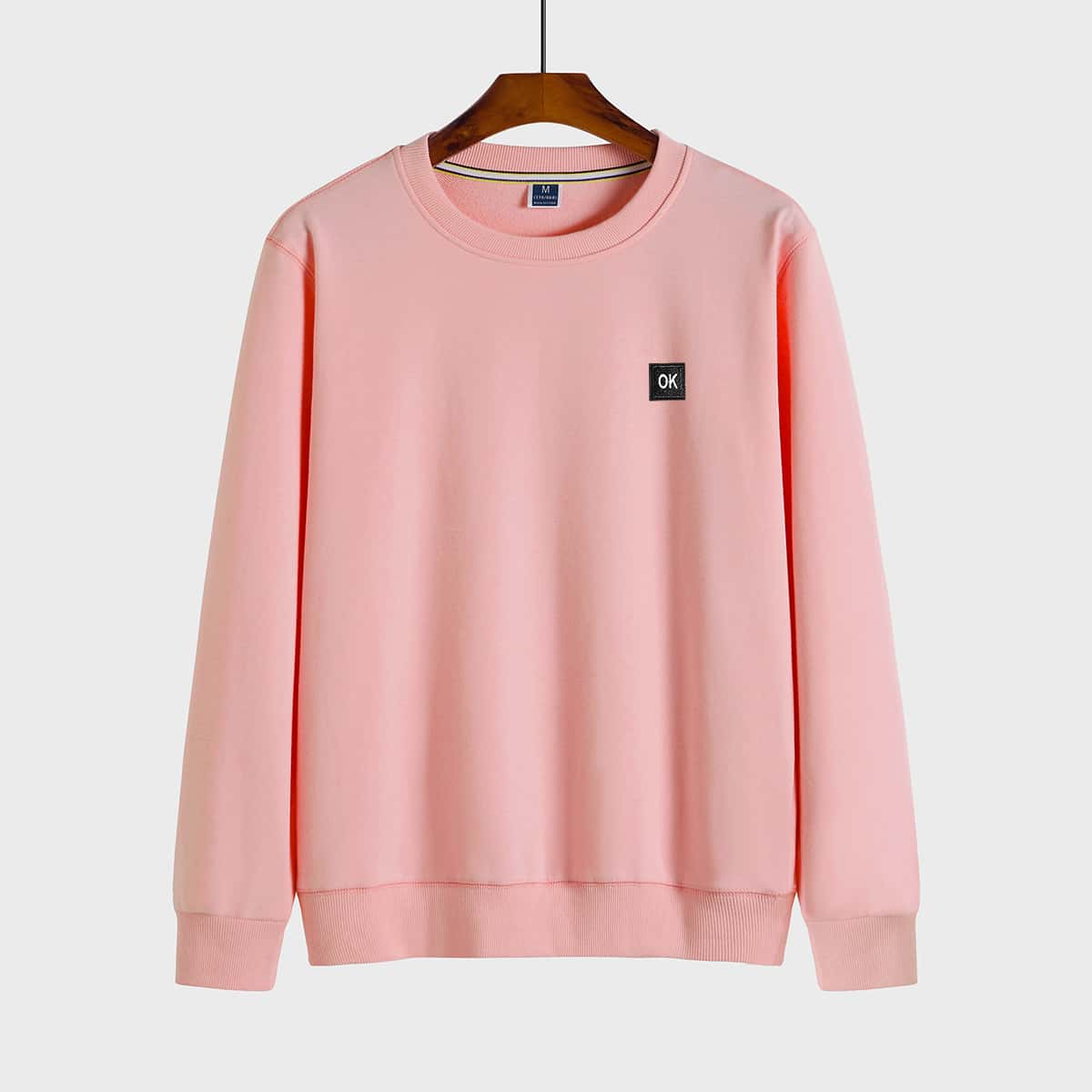 

Guys Letter Patched Sweatshirt, Pink