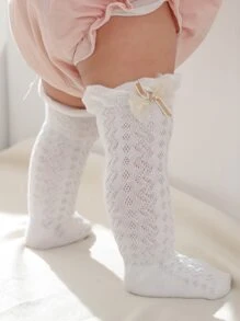 3pairs Girls Bow Knot Decor Socks - Nhiều màu - Xem 3