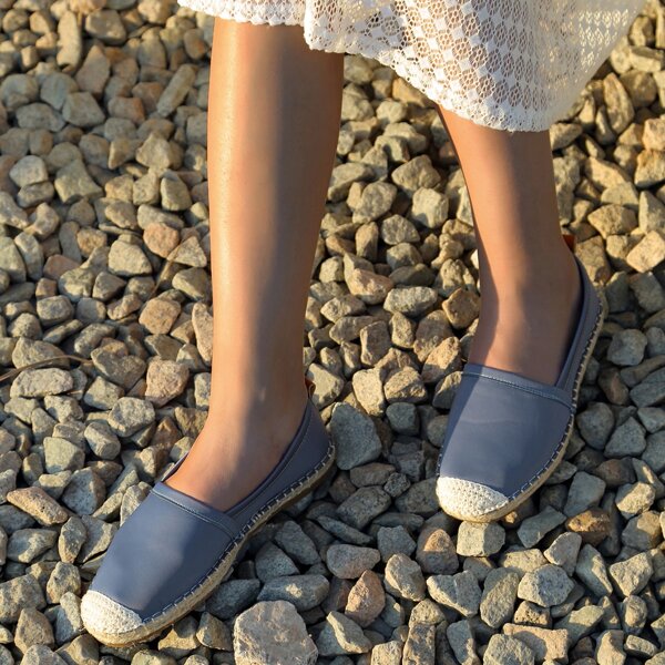 

Minimalist Espadrille Flats, Dusty blue
