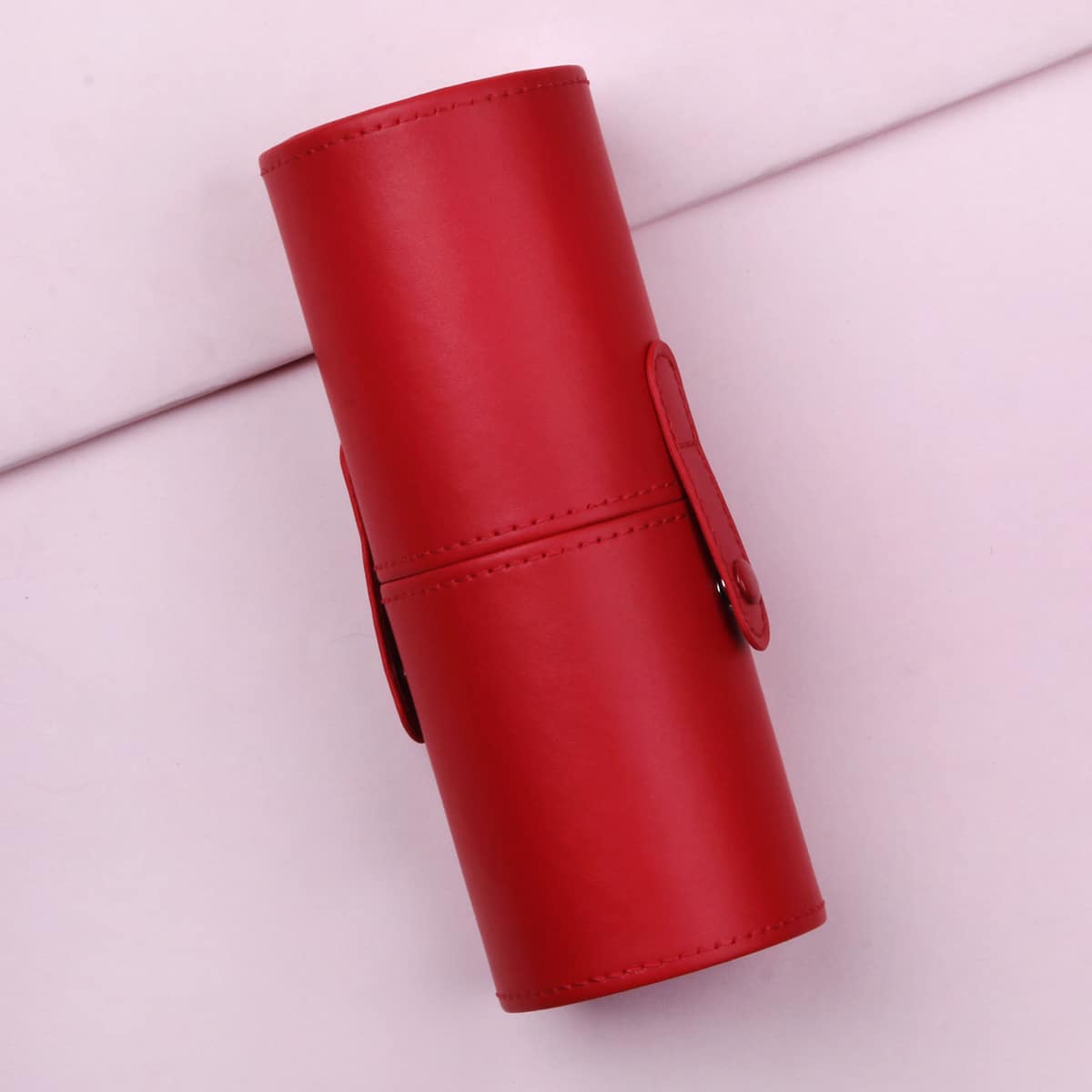 

1pc Makeup Brush Storage Box, Red