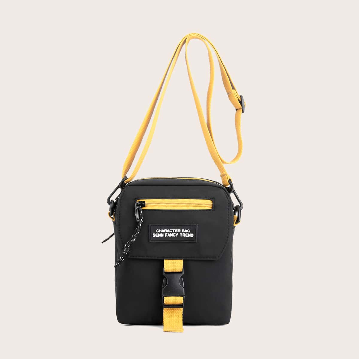 

Guys Buckle Front Waterproof Crossbody Bag, Black