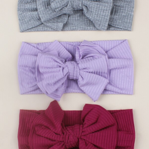 

3pcs Kids Bow Knot Decor Hair Band, Multicolor