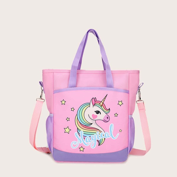 

Girls Cartoon Graphic Shoulder Bag, Multicolor