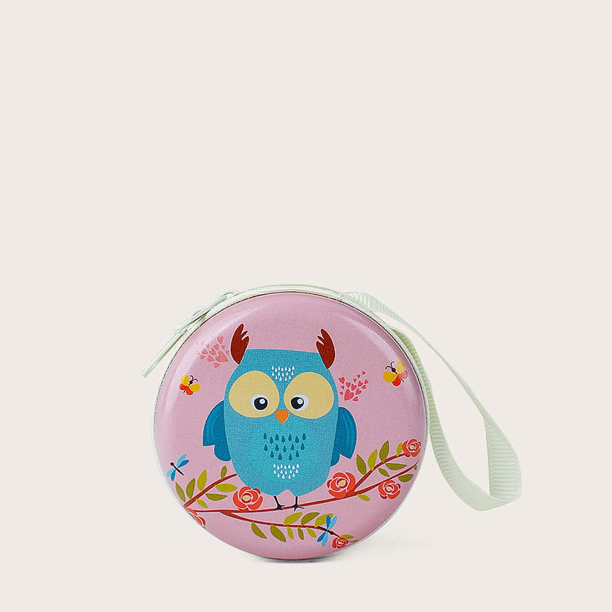 

Cartoon Owl Round Coin Purse, Pink