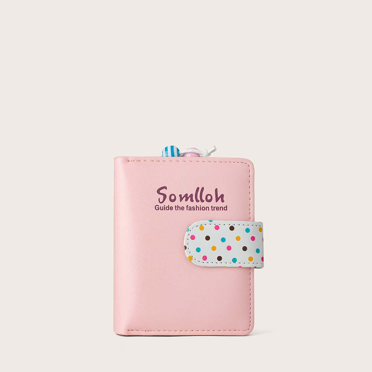 

Polka Dot Short Purse, Baby pink