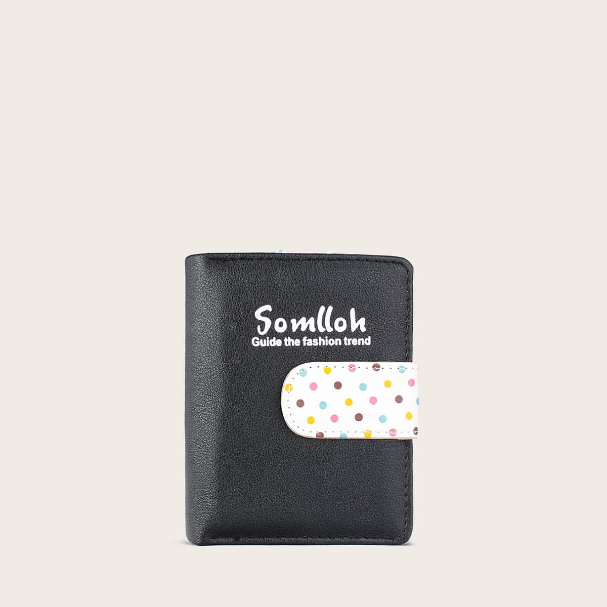 

Polka Dot Short Purse, Black