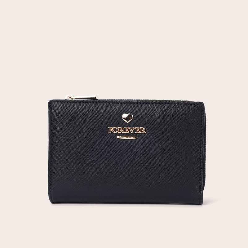 

Heart Zip Purse, Black