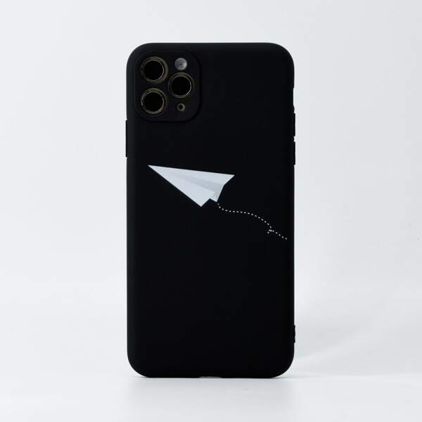 

Paper Airplane Print iPhone Case, Black