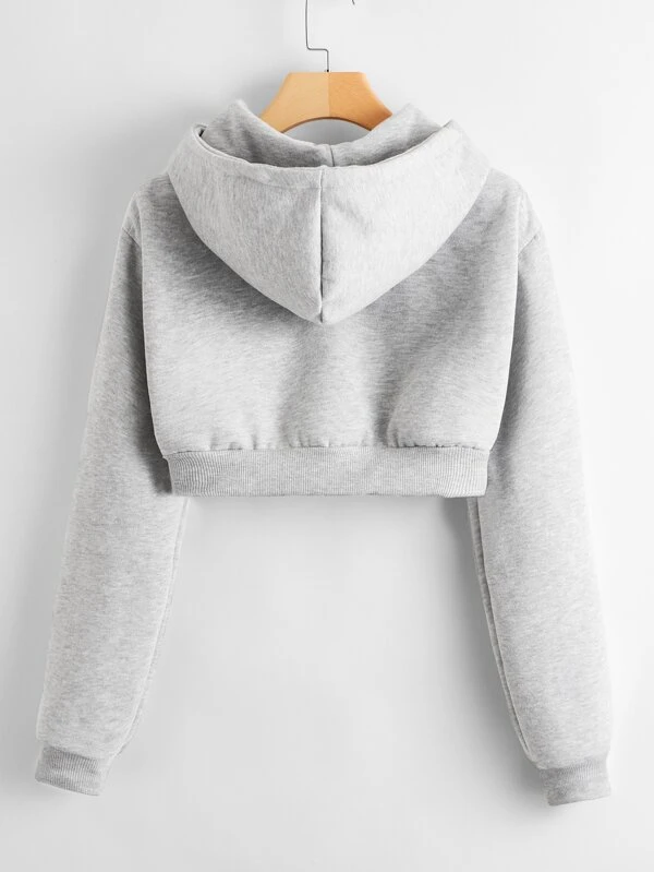 Color Forest ready to ship size Small cropped wool hoody in double knit fine stretch jersey