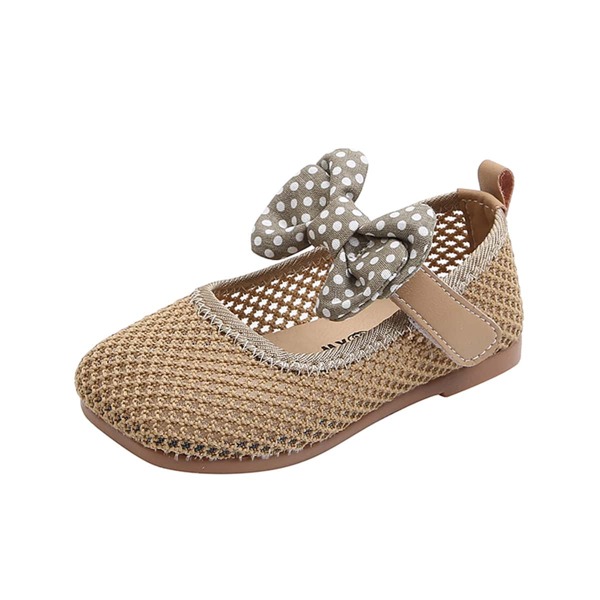 

Toddler Girls Bow Decor Knit Flats, Camel