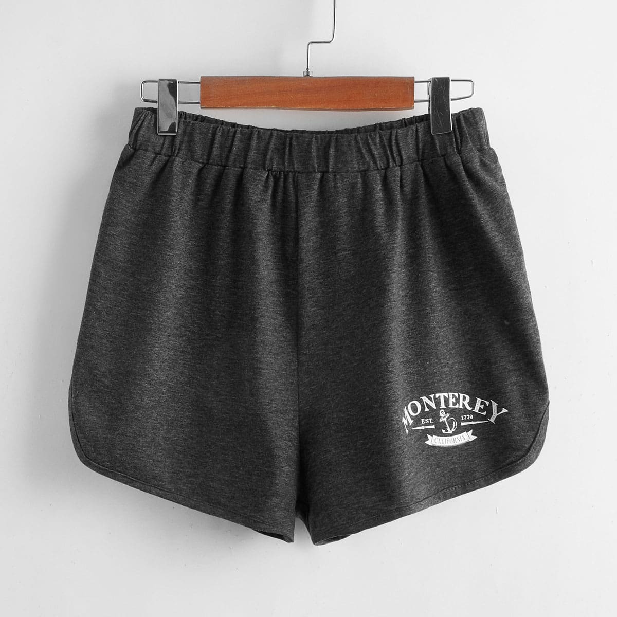 

Letter Graphic Track Shorts, Dark grey