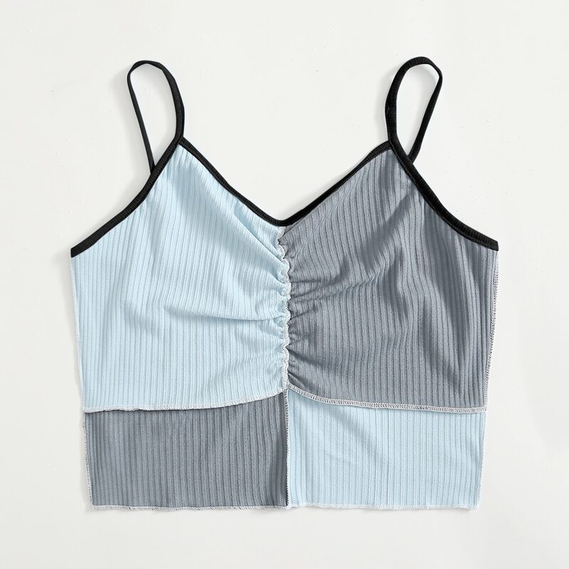 

Contrast Stitching Colorblock Cami Top, Multicolor
