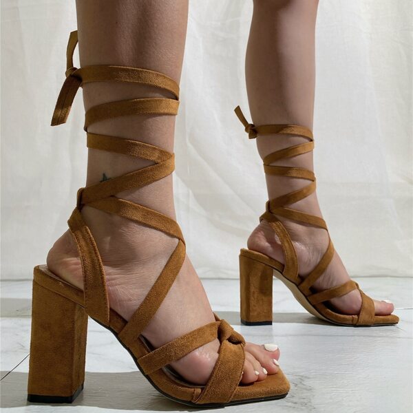 

Knot Detail Chunky Gladiator Sandals, Brown