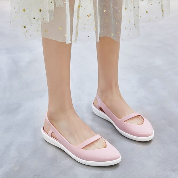 

Minimalist Cut Out Slingback Flats, Pink
