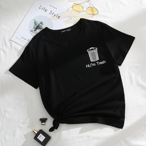 

Slogan Graphic Tee, Black