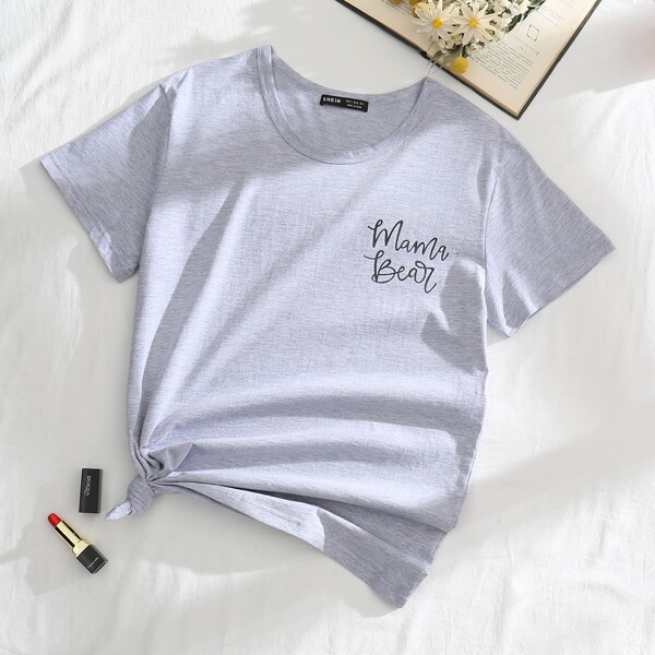 

Letter Graphic Tee, Light grey