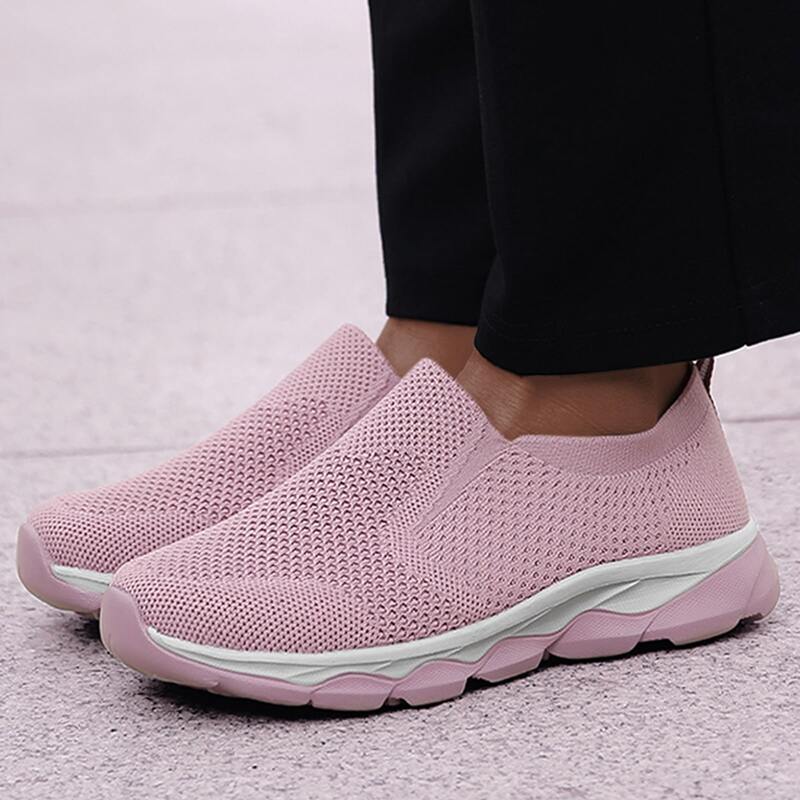 

Minimalist Knit Slip On Running Shoes, Pink