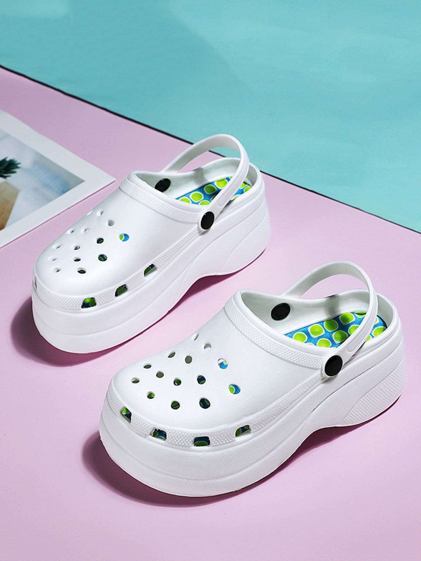 Zuecos ventilados de talón abierto con abertura | Moda de Mujer | SHEIN  México