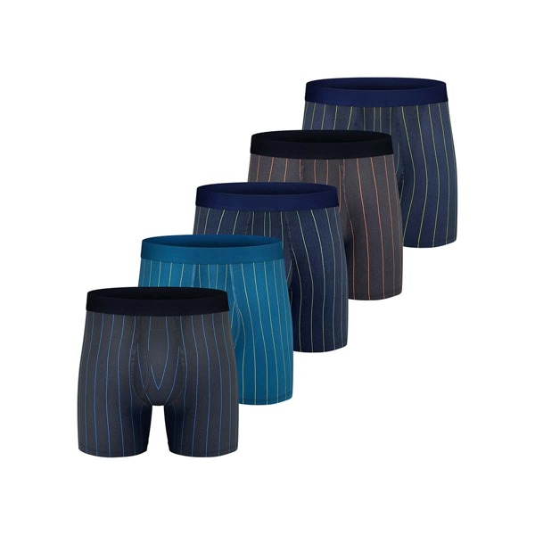 

Men 5pcs Striped Boxer Brief, Multicolor