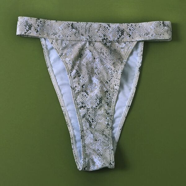 

Snakeskin Print Thong Bikini Panty, Multicolor