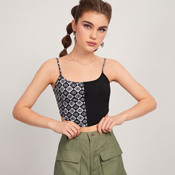 

Geo Print Crop Cami Top, Multicolor