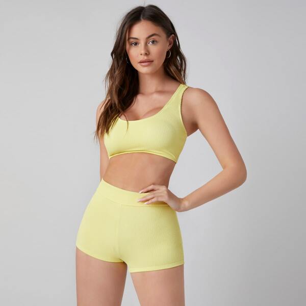 

Rib Bikini Shorts, Yellow