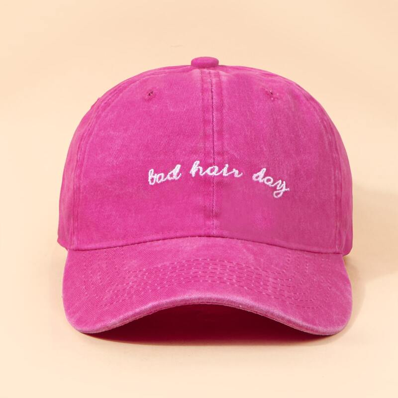 

Guys Letter Embroidered Baseball Cap, Hot pink