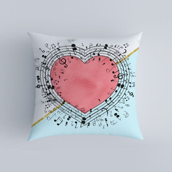 

Heart Print Cushion Cover Without Filler, Multicolor
