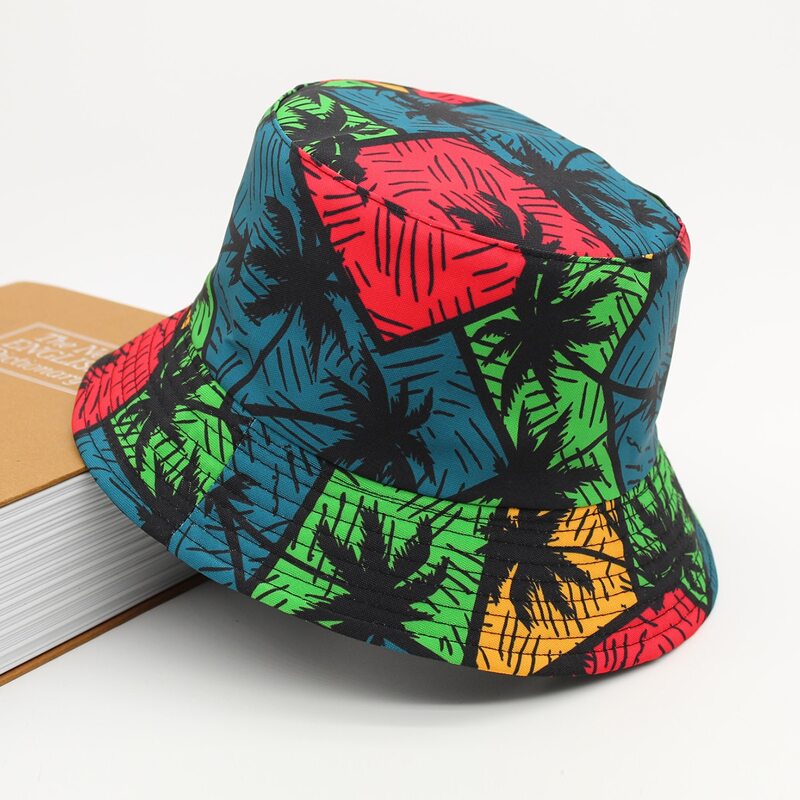 

Guys Coconut Tree Print Reversible Bucket Hat, Multicolor