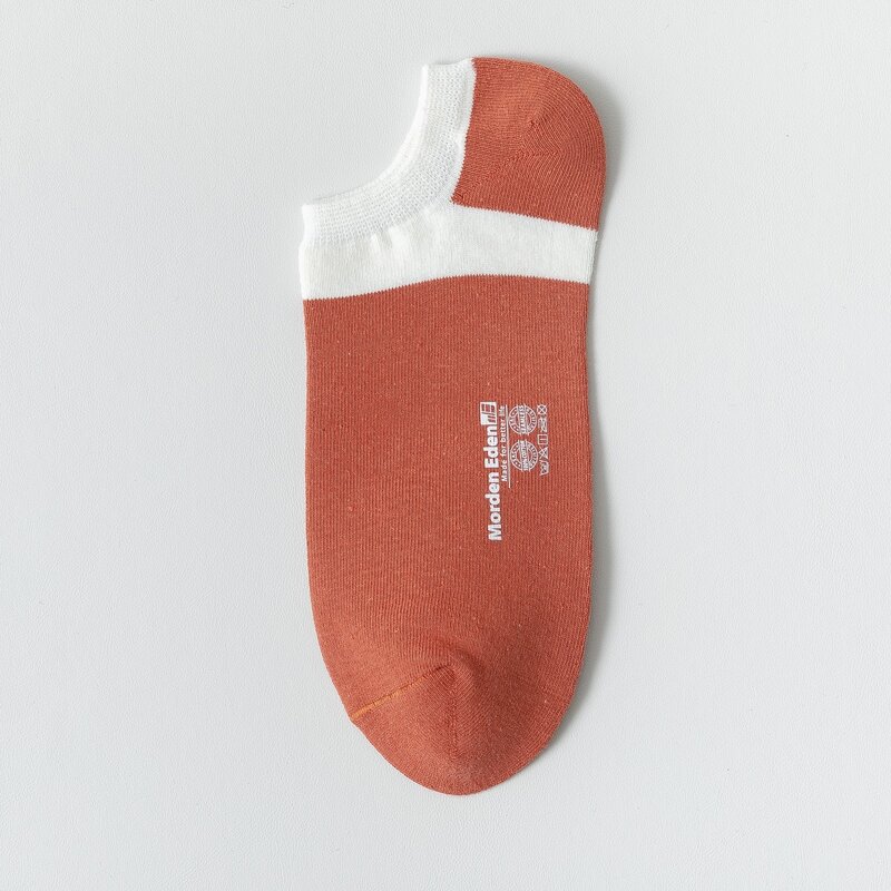 

Guys 1pair Colorblock Invisible Socks, Orange