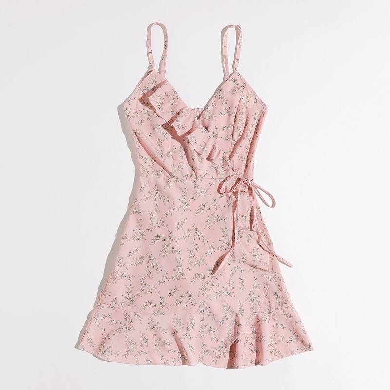

Ditsy Flower Wrap Cami Dress, Multicolor