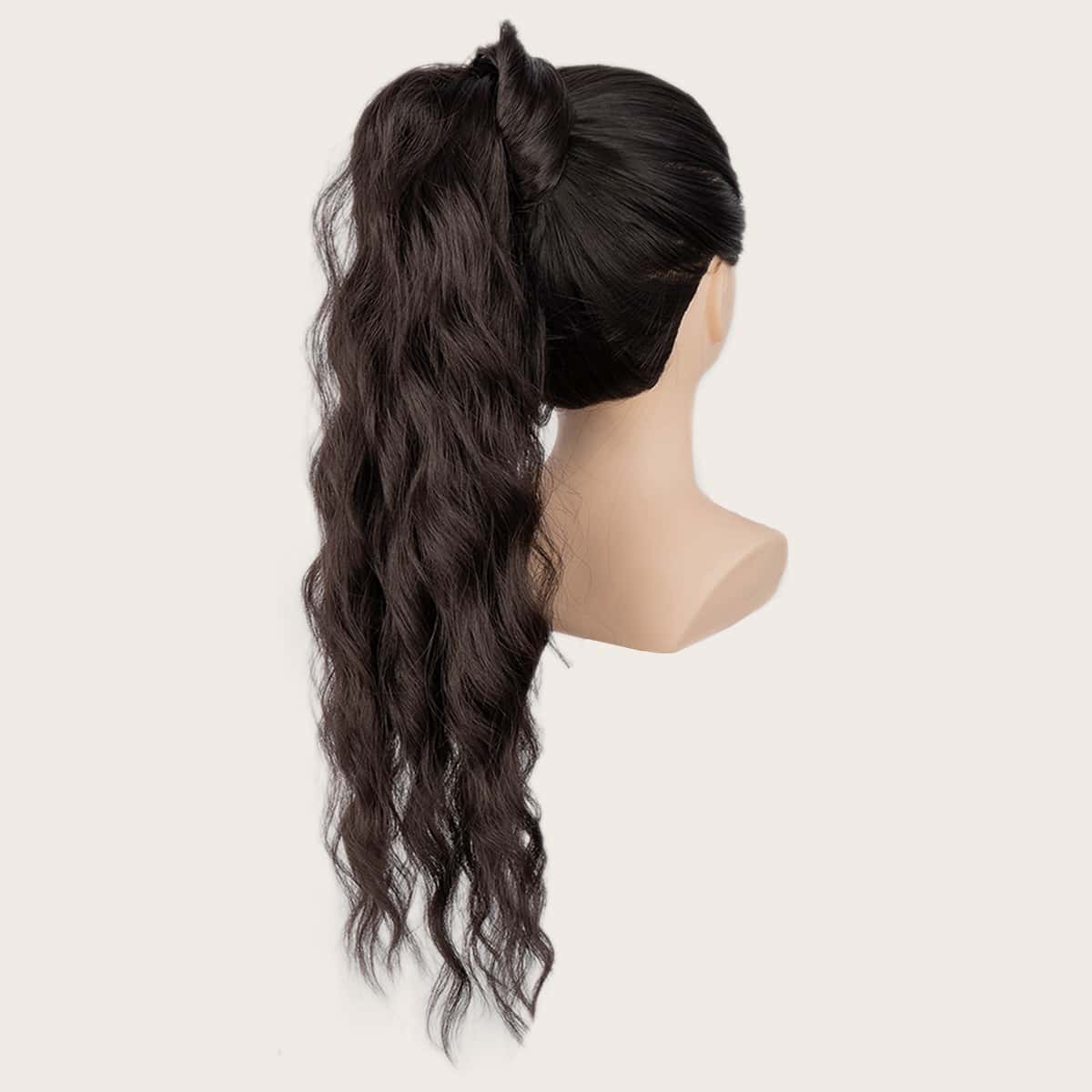 

Natural Long Curly Ponytail Hair, Chocolate brown