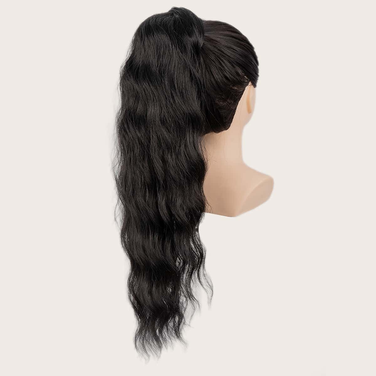

Natural Long Curly Ponytail Hair, Black