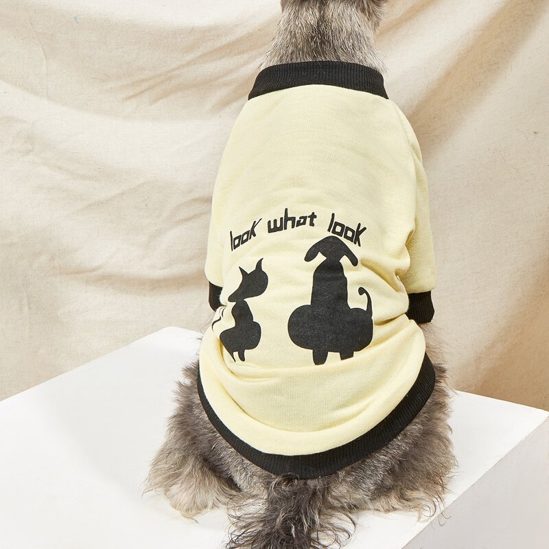 

Cartoon Graphic Pet Tee, Beige