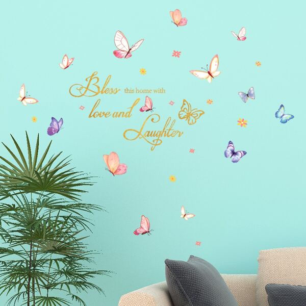 

Butterfly Print Wall Sticker, Multicolor
