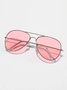 Gafas de moda aviador de marco metálico - Rosa Pálido - Ver 1