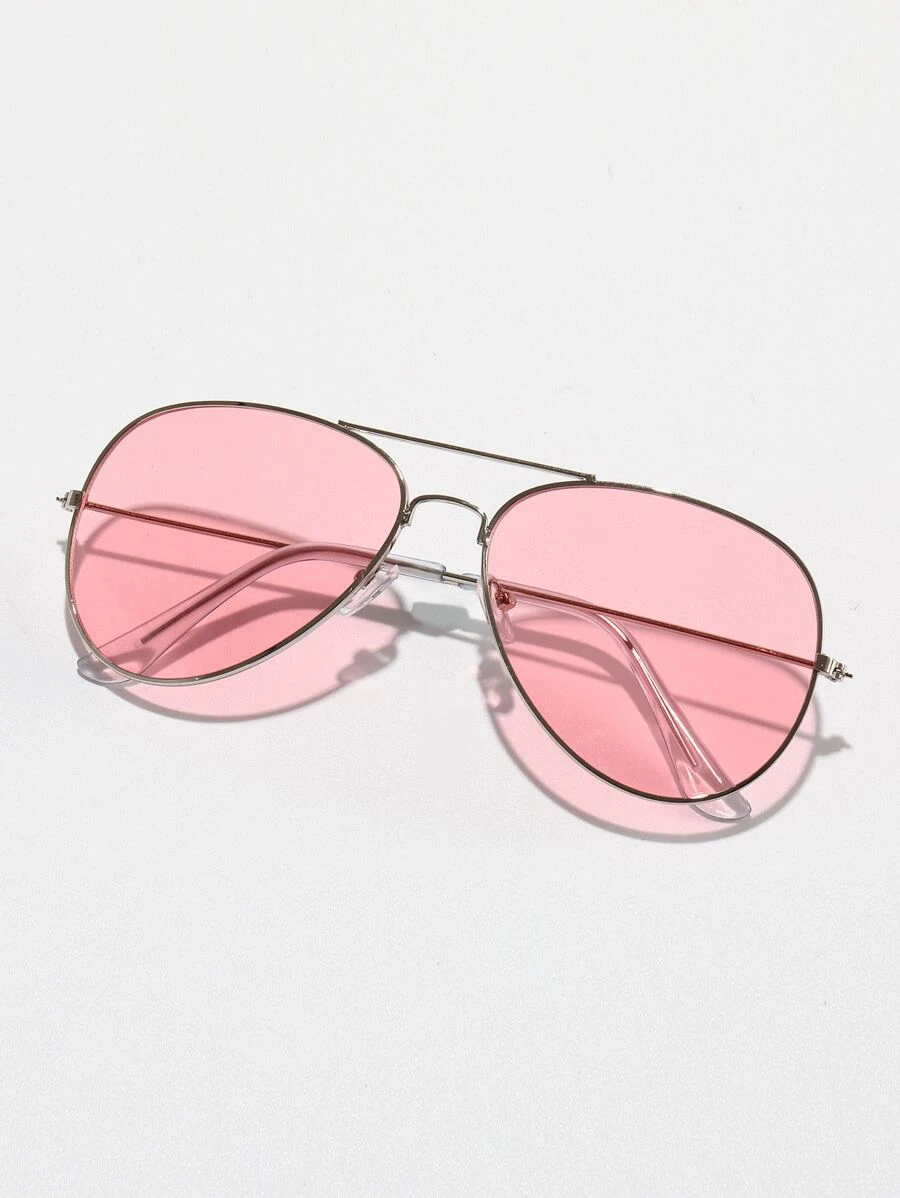 Gafas de moda aviador de marco metálico - Rosa Pálido - Ver 1