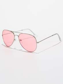Gafas de moda aviador de marco metálico - Rosa Pálido - Ver 2