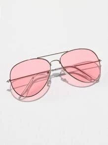 Gafas de moda aviador de marco metálico - Rosa Pálido - Ver 3