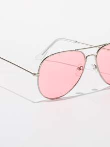 Gafas de moda aviador de marco metálico - Rosa Pálido - Ver 4