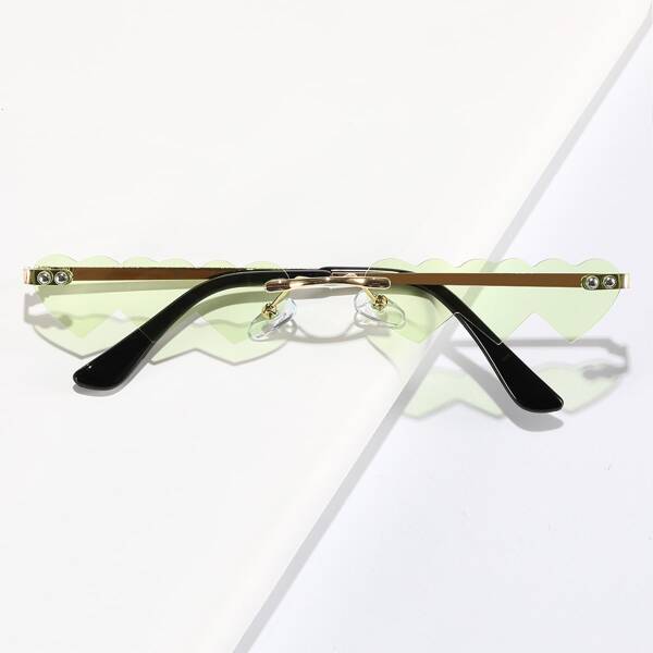

Rimless Heart Frame Sunglasses